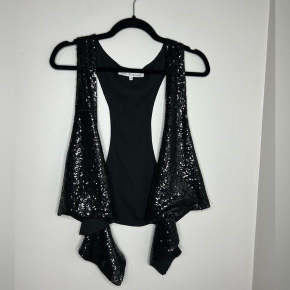Millie Mackintosh black sequin drape vest. Like new! Size 10. - Picture 2 of 7